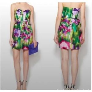 Shoshanna 'Julieanne' Strapless Watercolor Dress - size 4 Small